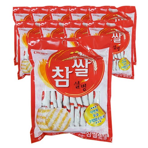 크라운 참쌀설병 쌀스낵, 270g, 10개