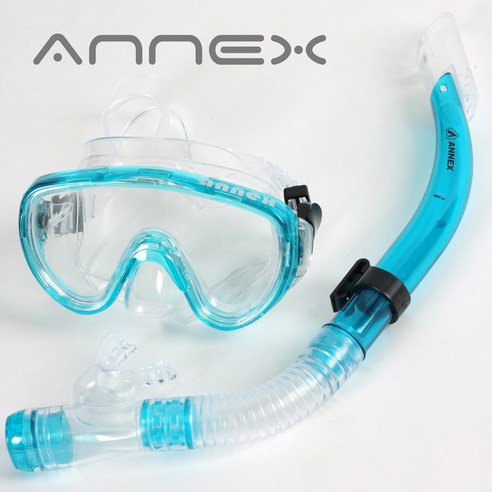 스노쿨링마스크  아넥스 일안식 성인 스노쿨링 세트, 아쿠아