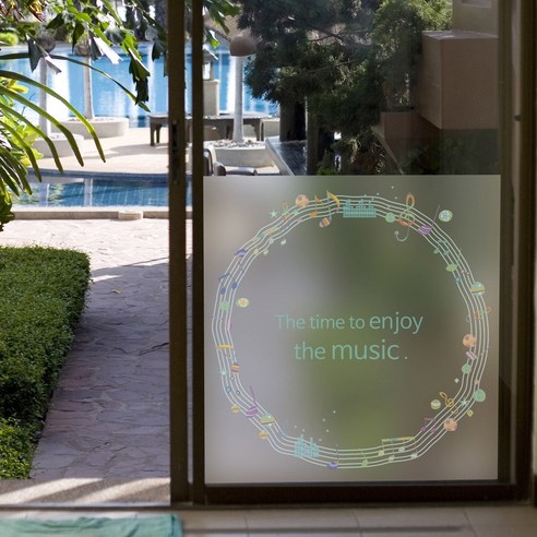 낭만창고 dgcn039-음악을 즐겨라-무점착 반투명 창문시트지 시트지