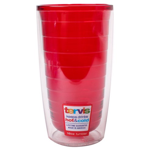 Tervis 더블-월드 텀블러 쿼츠, Red, 473ml