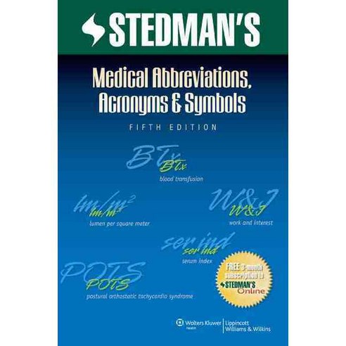 Stedman''s Medical Abbreviations Acronyms & Symbols, Lippincott Williams & Wilkins