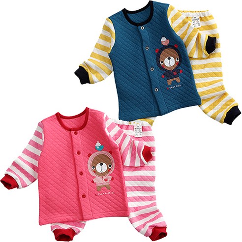 스타키드 포근한 ST 퍼니 상하 실내 세트 돌아기잠옷