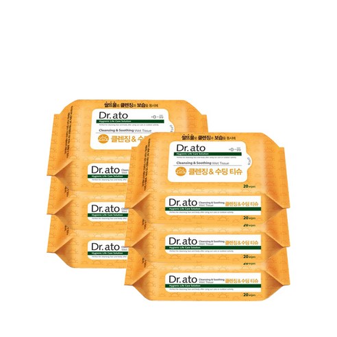 닥터아토마일드 클렌징물티슈 휴대20매 물티슈 유아물티슈, 20매, 6개