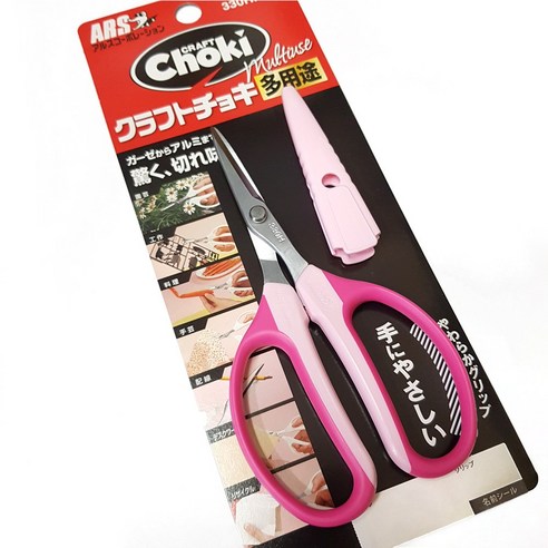 초키가위 쵸키가위 CHOKI 일제 구찌가위 다용도가위 패치워크가위 사무용가위 소프트핸들 160mm 5색상, 1개, 초키가위(핑크)