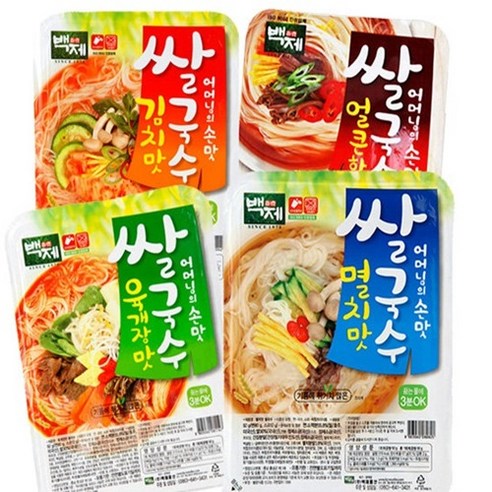 백제 쌀국수 멸치맛10개+김치맛10개+육개장맛10개 한박스, 30개