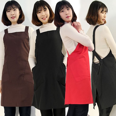 하랑이플 엑스자단추앞치마(FREE) 바리스타앞치마 주방 업소용앞치마, 엑스자단추(블랙)