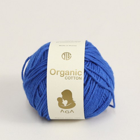 [앵콜스] 아가 오가닉코튼실 30g AGA Organic Cotton 유기농 면사 오가닉실 뜨개실 아기옷 아기양말 모자, 23 바다파랑