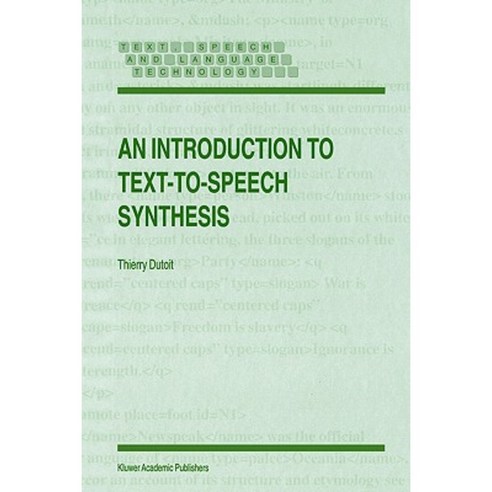 An Introduction to Text-To-Speech Synthesis Paperback, Springer