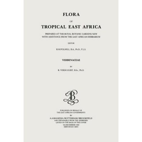 Flora of Tropical East Africa - Verbenaceae (1992) Paperback, Taylor & Francis Us