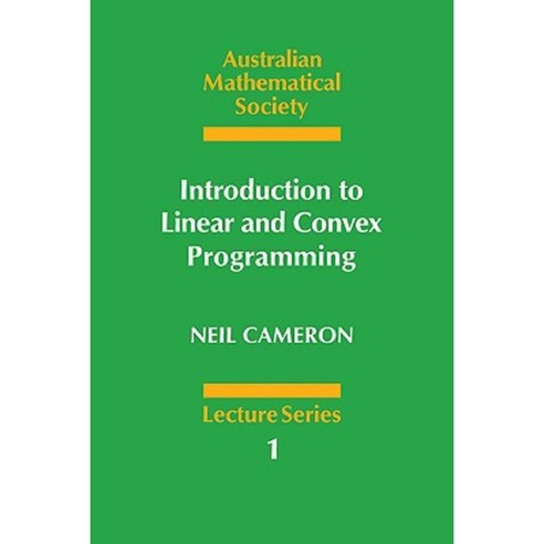 Introduction to Linear and Convex Programming Paperback, Cambridge University Press