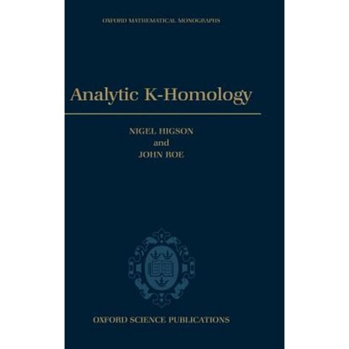 Analytic K-Homology Hardcover, OUP Oxford