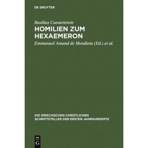 Homilien Zum Hexaemeron Hardcover, de Gruyter