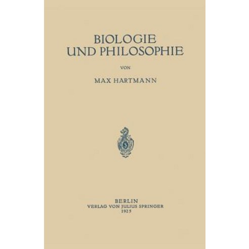 Biologie Und Philosophie Paperback, Springer