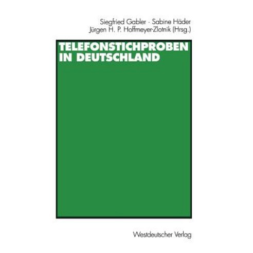 Telefonstichproben in Deutschland Paperback, Vs Verlag Fur Sozialwissenschaften
