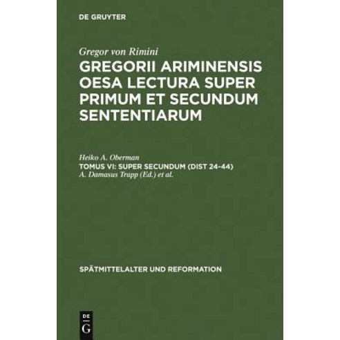 Super Secundum (Dist 24-44) Hardcover, de Gruyter
