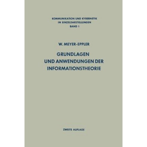 Grundlagen Und Anwendungen Der Informationstheorie Paperback, Springer