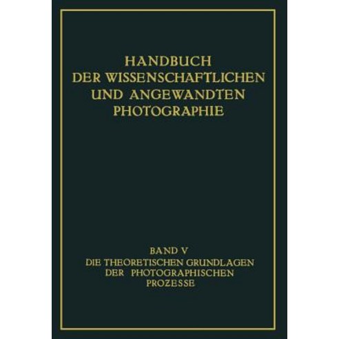 Die Theoretischen Grundlagen Der Photographischen Prozesse Paperback, Springer