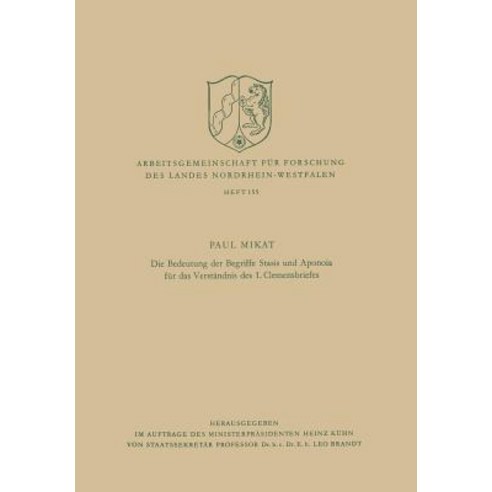 Die Bedeutung Der Begriffe Stasis Und Aponoia Fur Das Verstandnis Des 1. Clemensbriefes Paperback, Vs Verlag Fur Sozialwissenschaften