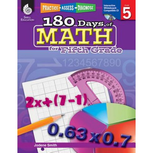 (영문도서) 180 Days of Math for Fifth Grade [With CD (Audio)] Paperback, Shell Education Pub