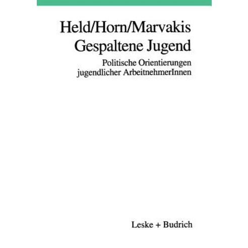 Gespaltenglishe Jugenglishd Paperback, Vs Verlag Fur Sozialwissenschaften