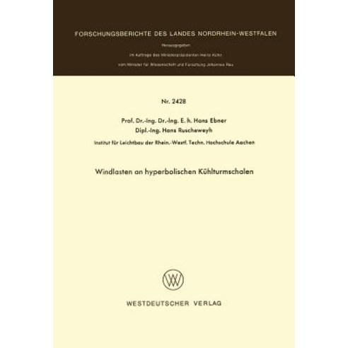 Windlasten an Hyperbolischen Kuhlturmschalen Paperback, Vs Verlag Fur Sozialwissenschaften