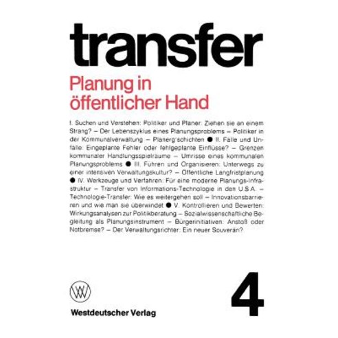 Planung in Offentlicher Hand Paperback, Vs Verlag Fur Sozialwissenschaften