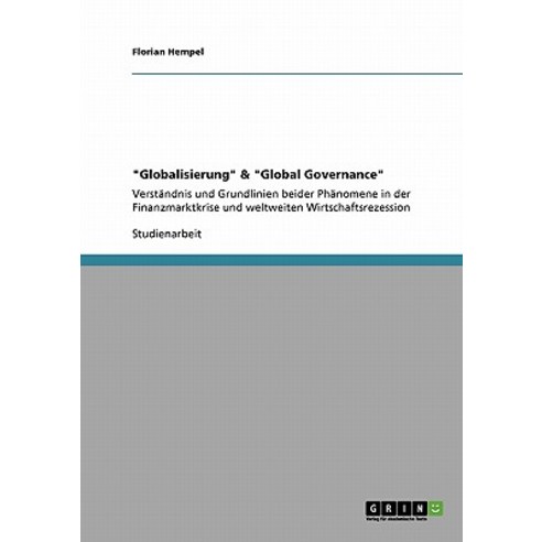 Globalisierung & Global Governance Paperback, Grin Publishing