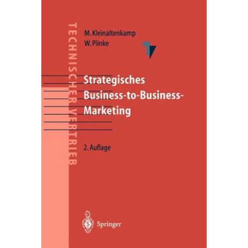 Strategisches Business-To-Business-Marketing Paperback, Springer