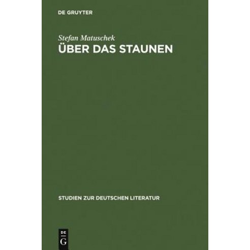Uber Das Staunen Hardcover, de Gruyter