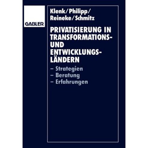 Privatisierung in Transformations- Und Entwicklungslandern: -Strategien -Beratung -Erfahrungen Paperback, Gabler Verlag