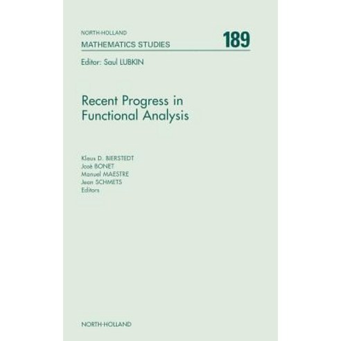 Recent Progress in Functional Analysis Hardcover, North-Holland