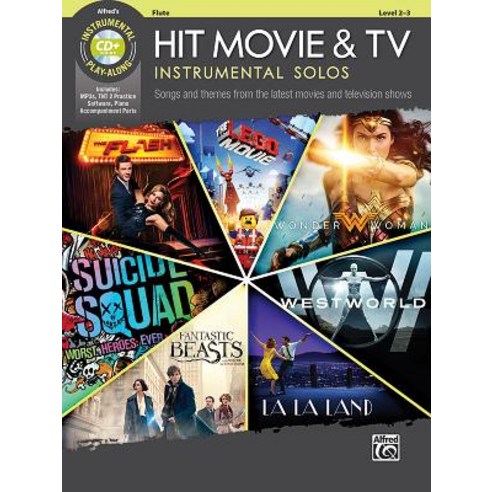 Hit Movie & TV Instrumental Solos: Songs and Themes from the Latest Movies and Television Shows (Flute) Book & CD Paperback, Alfred Music