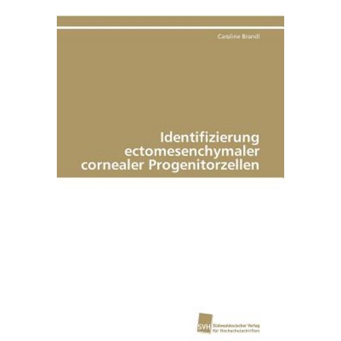 Identifizierung Ectomesenchymaler Cornealer Progenitorzellen Paperback, Sudwestdeutscher Verlag Fur Hochschulschrifte