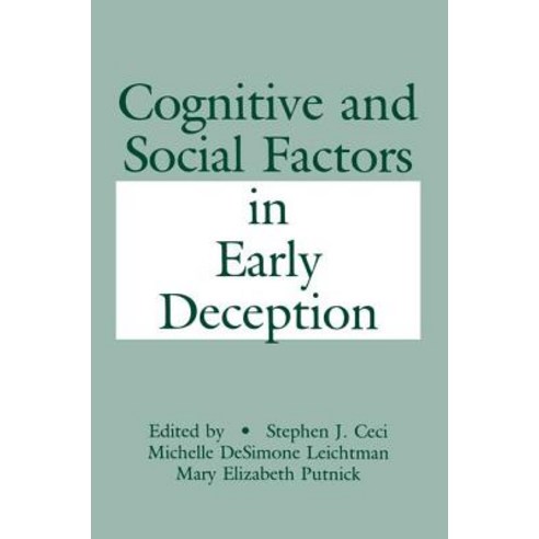 Cognitive and Social Factors in Early Deception Paperback, Psychology Press