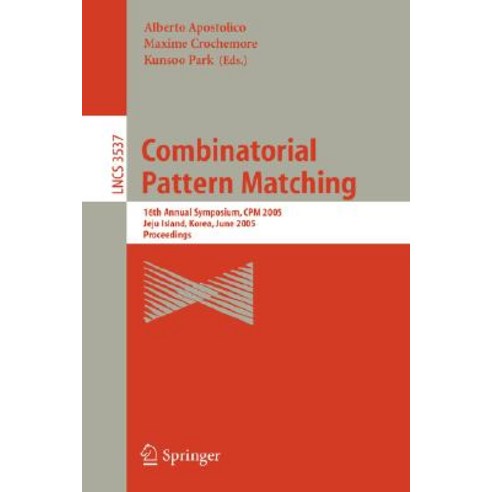 Combinatorial Pattern Matching: 4th Annual Symposium CPM 93 Padova Italy June 2-4 1993. Proceedings Paperback, Springer