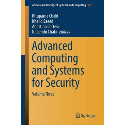 Advanced Computing and Systems for Security: Volume Three Paperback, Springer