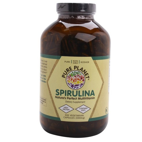 퓨어플래닛 스피룰리나 500mg 베지테리안 캡슐, 500개입, 1개, 500정