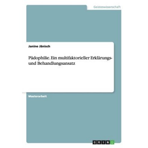 Padophilie Paperback, Grin Publishing