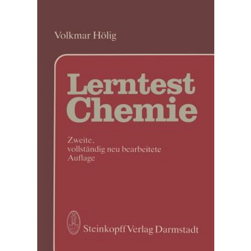Lerntest Chemie: Allgemeine Anorganische Und Organische Chemie Paperback, Steinkopff