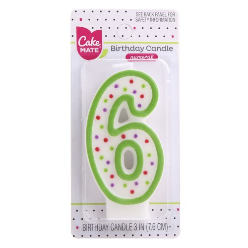 케이크메이트 숫자 생일초, #6, 1개