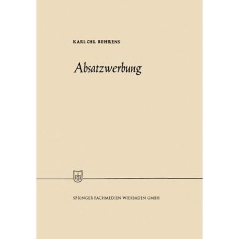 Absatzwerbung Paperback, Gabler Verlag
