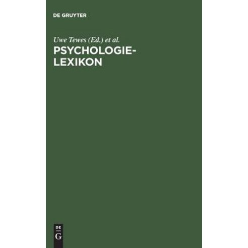 Psychologie-Lexikon Hardcover, Walter de Gruyter