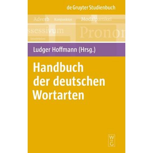 Handbuch Der Deutschen Wortarten Paperback, Walter de Gruyter