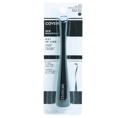 커버걸 겟 인 라인 리퀴드 라이너, Matte Black, 1개