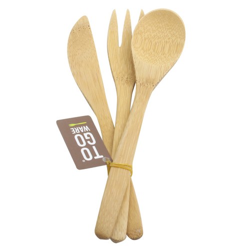 투고웨어 대나무 커트러리 3종 세트, 1개, Spoon + Fork + Knife