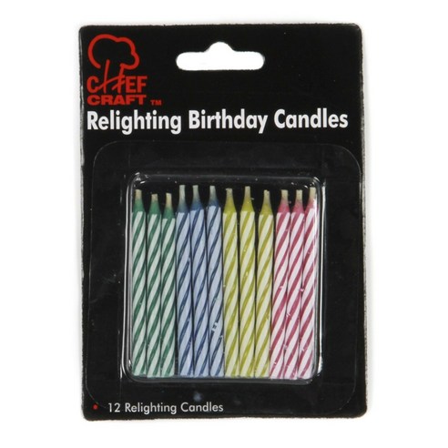 셰프크래프트 스파이럴 벌스데이 케익초, 12개입, Magic Relighting