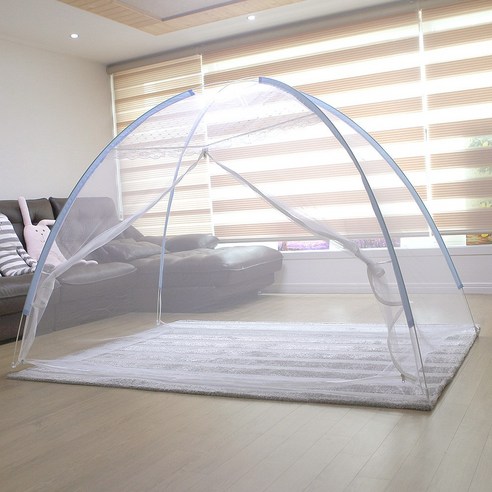  대형 침대 캠핑용 방충망과 모기장을 위한 편리한 액세서리 모기장/안전망 이세이브 침대용 모기장 1-2인용_단문형, 화이트