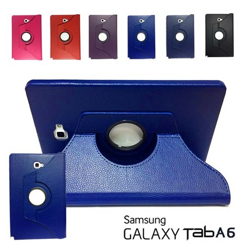 삼성 갤럭시 탭A6 10.1 SM-T580 SM-T585 고급 가죽 회전형 케이스, 파랑