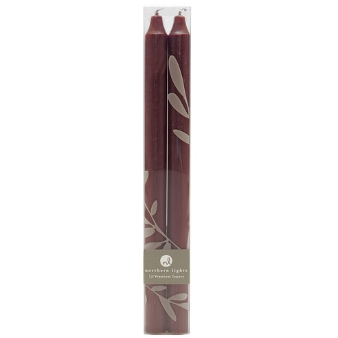 Northern Lights Candle 프리미엄 테이퍼캔들 30.5cm, 2개입, Bordeaux