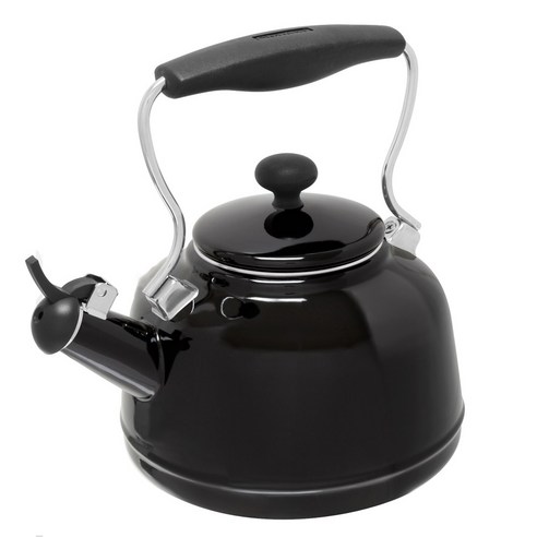 찬탈 에나멜 온 스틸 빈티지 티포트, Black, 1.6L